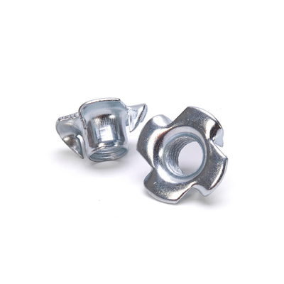 High Quantity Normal White M8 Four Claw Full-thread Hook Iron Sheet T-nut Insert for Furniture in Automotive Industry