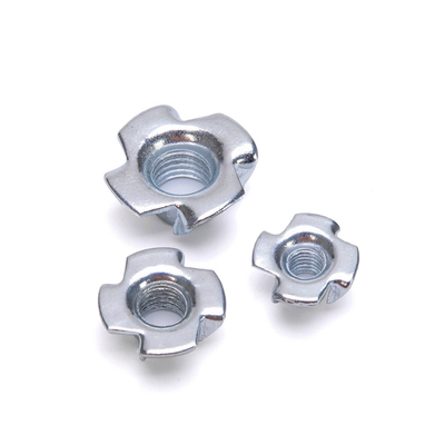 High Quantity Normal White M8 Four Claw Full-thread Hook Iron Sheet T-nut Insert for Furniture in Automotive Industry