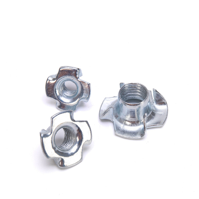 High Quantity Normal White M8 Four Claw Full-thread Hook Iron Sheet T-nut Insert for Furniture in Automotive Industry