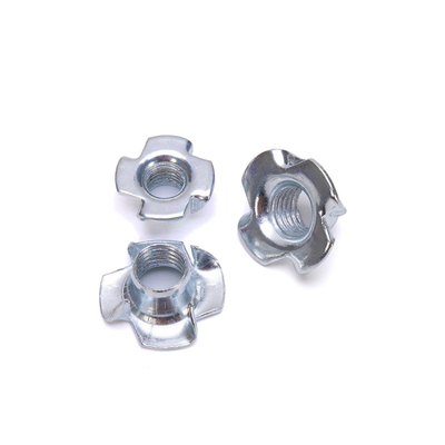 High Quantity Normal White M8 Four Claw Full-thread Hook Iron Sheet T-nut Insert for Furniture in Automotive Industry