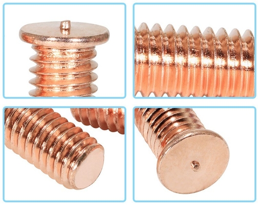 Brass Stainless Steel Copper Plated CD Flanged Fully Threaded Capacity Discharge Spot Welding Studs Screw for Industrial