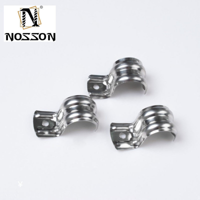 Instock Stainless Steel U Type Clamp Pipe Clip With Two Hole Easy Installation Double Hole Saddle Clamp