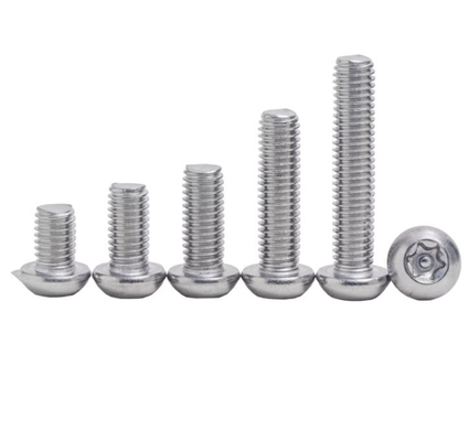 ANSI/ASME Standard 304 Stainless Steel Torx Round Pan Head With Pin Anti Theft Security Screws Six Lobe Button Head Tamper Proof Bolts