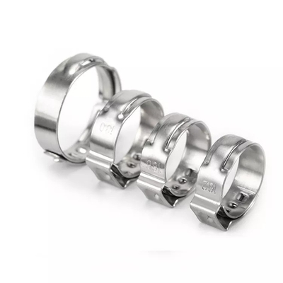 Metric Measurement System Single Ear Stepless Hose Clamp for Pex Plumbing Fittings ZINC Finish JIS Standard
