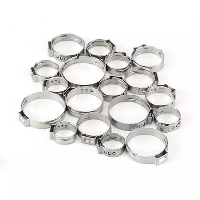 Metric Measurement System Single Ear Stepless Hose Clamp for Pex Plumbing Fittings ZINC Finish JIS Standard