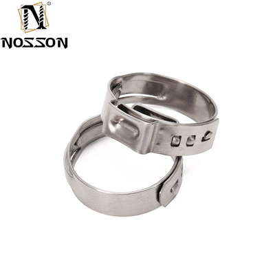 Stainless Steel SS304 Pipe Fittings Thin Thickness Single Ear Adjustable Hose Clamp for Food and Beverage Transportation
