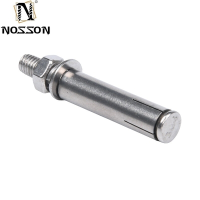 M10x100 304 Stainless Steel External Hex Expansion Bolt Screw Sleeve Anchor Expansion Screw Bolt for Construction Finish Plain