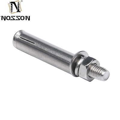 M10x100 304 Stainless Steel External Hex Expansion Bolt Screw Sleeve Anchor Expansion Screw Bolt for Construction Finish Plain