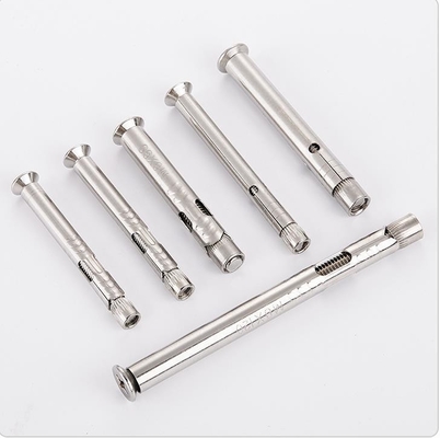 DIN Standard 304 Stainless Steel Countersunk Head Hex Socket Expansion Bolt Sleeve Anchors for Window or Door Frame Fixed in Silver