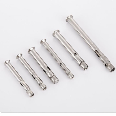 DIN Standard 304 Stainless Steel Countersunk Head Hex Socket Expansion Bolt Sleeve Anchors for Window or Door Frame Fixed in Silver