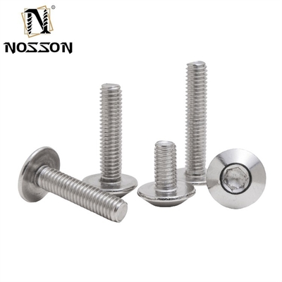 Metric M6 *12 Umbrella Head Hex Socket Screw with Chrome Plated Finish and INCH Measurement System JIS Standard