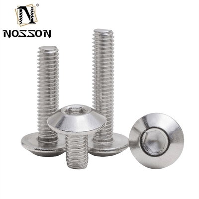 Metric M6 *12 Umbrella Head Hex Socket Screw with Chrome Plated Finish and INCH Measurement System JIS Standard