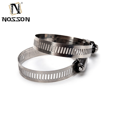 Surface Plain American Adjustable Pipe Clamp Worm Gear 201 304 Stainless Steel Hose Clamps 10-16 with ZINC Finish Sample