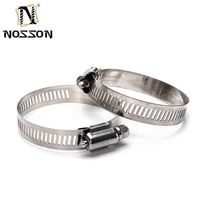 Surface Plain American Adjustable Pipe Clamp Worm Gear 201 304 Stainless Steel Hose Clamps 10-16 with ZINC Finish Sample