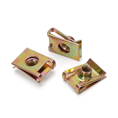 Metric Measurement System Steel U Type Spring Clip Nut with Hexagon Head Dacromet Coated Zinc Yellow-Chromate Plated Finish