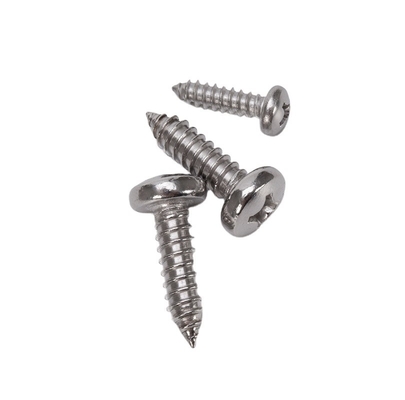 M2.5 DIN7981 H Cross Recessed Pan Head Tapping Screws with Cone Point Phillips Drive Type C in Stainless Steel Material