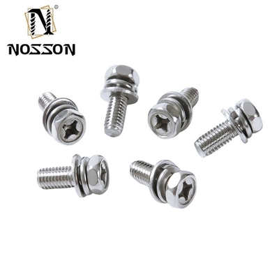 Stainless Steel SUS 304 316 316L Plain Finish Cross Recessed Pan Head Sems Screw DIN7985 M3 M4 M5 with ISO Certification