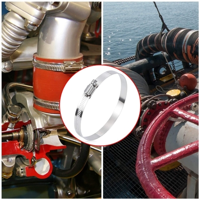 ZINC Finish Heavy Duty Clamp 4 Inch 304 Stainless Steel Hose Clamps Duct Clamp with Worm Gear Metric Measurement System 91-114mm Fuel Line Cl