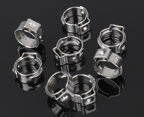 Stainless Steel Single Ear Stepless Throat Clamp for Metric Measurement System in Heavy-Duty Oil Pipe Installations