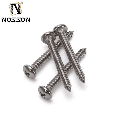 Metric Stainless Steel 304 Pan Head Tapping Screw Sheet Metal Screw with Cheese Head and Chrome Plated Finish Din 7981