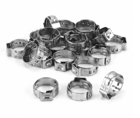 Stainless Steel Single Ear Stepless Throat Clamp for Metric Measurement System in Heavy-Duty Oil Pipe Installations