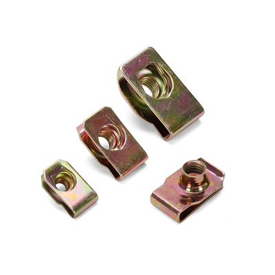 Secure Steel Assembly with Silvery Brass Tone U Nut Metric Measurement System