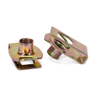 Secure Steel Assembly with Silvery Brass Tone U Nut Metric Measurement System