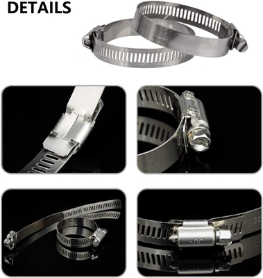 Instock General Purpose Worm-Drive Clamps for Firm Hose and Tube Adjustable Range 118-140mm Metric Measurement System