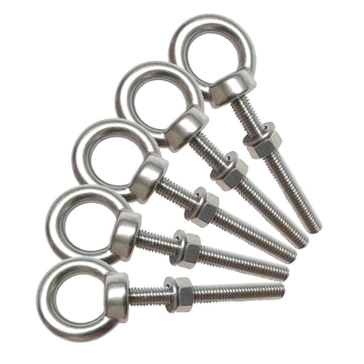 INCH Measurement System Stainless Steel Eye Bolt M6 Shoulder 1/4&quot; X 2&quot; Heavy Duty EyeBolts Screws for Lift Plain Finish