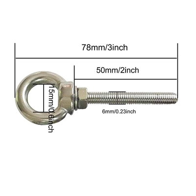 INCH Measurement System Stainless Steel Eye Bolt M6 Shoulder 1/4&quot; X 2&quot; Heavy Duty EyeBolts Screws for Lift Plain Finish
