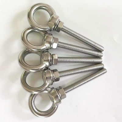 INCH Measurement System Stainless Steel Eye Bolt M6 Shoulder 1/4&quot; X 2&quot; Heavy Duty EyeBolts Screws for Lift Plain Finish