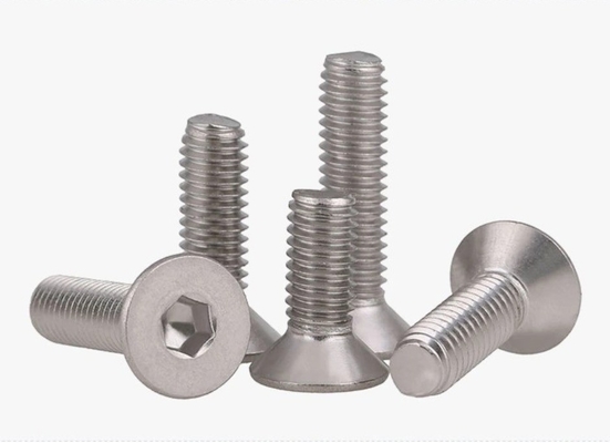 Sliver Finish DIN Standard A2 Stainless Steel Countersunk Head Bolts M2 M2.5 M3 M4 M5 M6 M8 M10 M12 for Construction