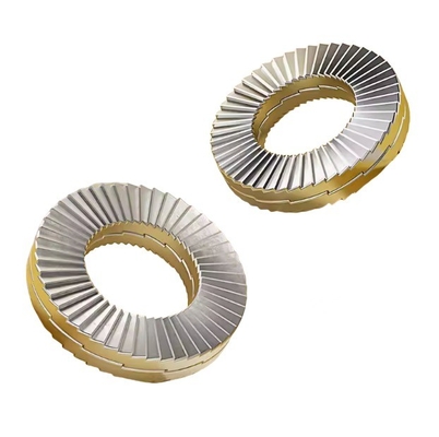 Double Fold Self Locking Washer for Anti Loosing in Bonded Stainless Steel DIN25201 Dual Stacked Wedge