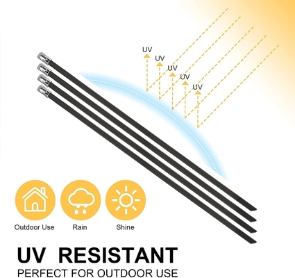 11.8inch White 304 Stainless Steel Cable Ties Self-locking Metal Zip Ties for Corrosion Resistant and Secure Wrap