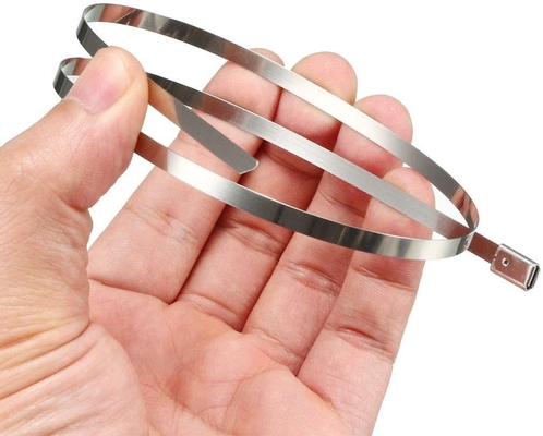 11.8inch White 304 Stainless Steel Cable Ties Self-locking Metal Zip Ties for Corrosion Resistant and Secure Wrap