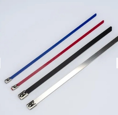 Industrial Standards White Stainless Steel Cable Locking Zip Ties Width 7.9mm for Wire Security and Organization