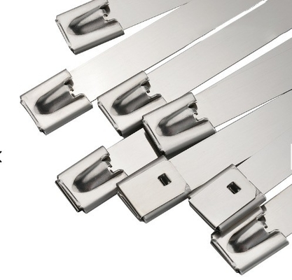 Industrial Standards White Stainless Steel Cable Locking Zip Ties Width 7.9mm for Wire Security and Organization