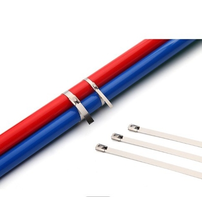 Industrial Standards White Stainless Steel Cable Locking Zip Ties Width 7.9mm for Wire Security and Organization