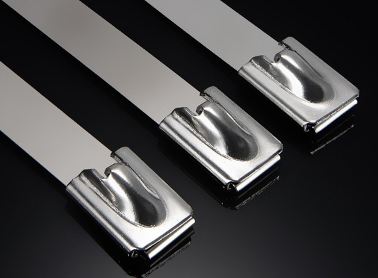 Instock PVC Coated SS304/316/201 Heavy Duty Clamp Self Stainless Steel Cable Tie with Plastic Sprayed Ball Metal 100PCS