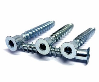 Metric Steel DIN Standard Confirmat Screw 6.3x50 for Cabinet Connection Flat Head Drive Metric Hexagonal Wood Furniture
