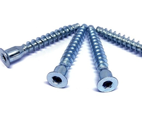 Metric Steel DIN Standard Confirmat Screw 6.3x50 for Cabinet Connection Flat Head Drive Metric Hexagonal Wood Furniture