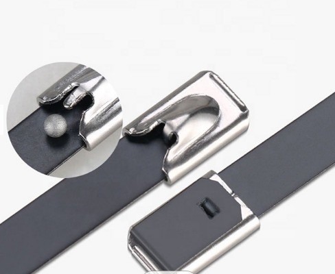 Self-locking Metal Wrap Cable Tie Ball Lock JIS Standard PVC Coated Stainless Steel Ties 7.9mm GB Standard