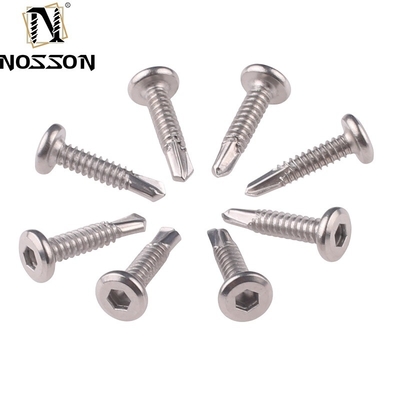 ST4.2 Metric Measurement System Carbon Steel Dacromet Hex Head Self Drilling Screw With Flange for Industrial Strength