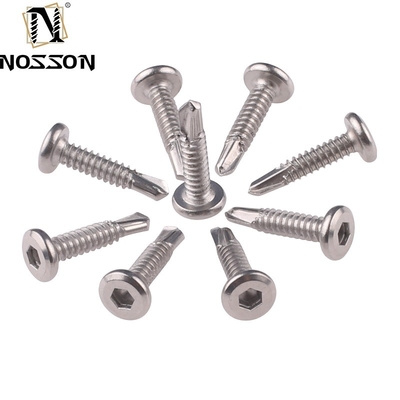 ST4.2 Metric Measurement System Carbon Steel Dacromet Hex Head Self Drilling Screw With Flange for Industrial Strength