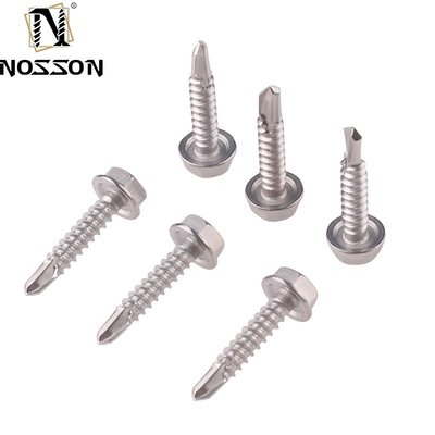 ST4.2 Metric Measurement System Carbon Steel Dacromet Hex Head Self Drilling Screw With Flange for Industrial Strength