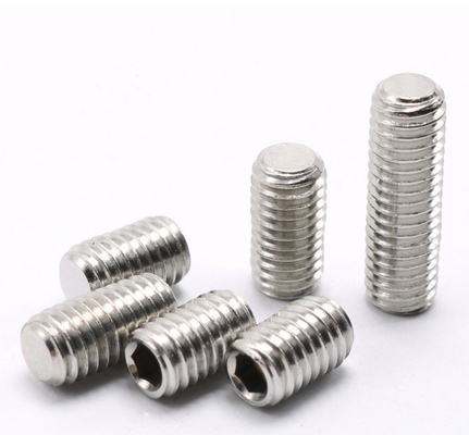 Brass Thread Grub Screws Flat Point Hexagon Socket Set Screws M3 M4 M5 M6 M8 M10 M12 DIN Standard for Mechanical Thread