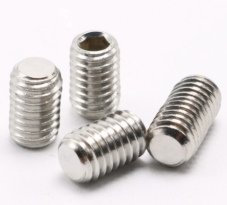 Brass Thread Grub Screws Flat Point Hexagon Socket Set Screws M3 M4 M5 M6 M8 M10 M12 DIN Standard for Mechanical Thread