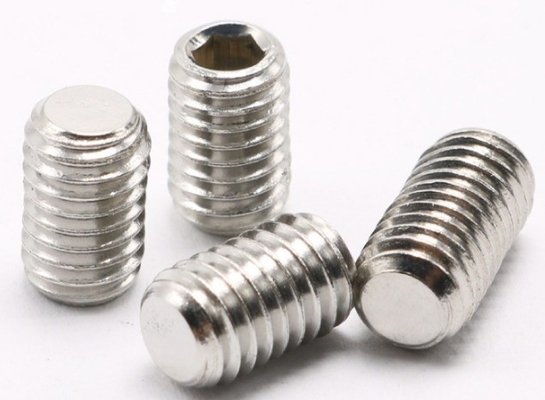 Brass Thread Grub Screws Flat Point Hexagon Socket Set Screws M3 M4 M5 M6 M8 M10 M12 DIN Standard for Mechanical Thread