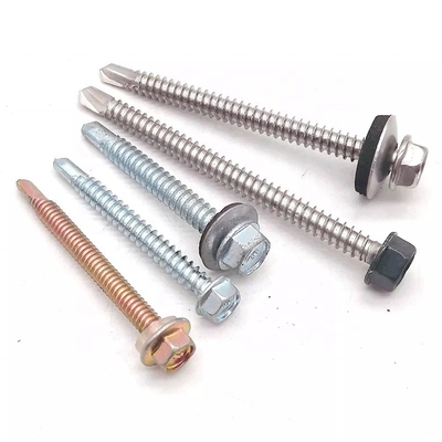 Building Roofing Screw ST5.5 Galvanised Metal Hexagon Head Tek Wood Stainless Steel Hex Self Drilling Screw with EPDM Washer