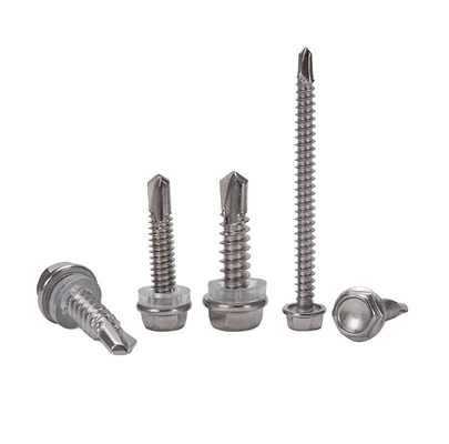 5/16 M8 Galvanised Hex Head Self Drilling Roofing Screws Metric Stainless Steel Tek Screws With Rubber Washer For Roofing